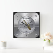 Saxophon ~ Blatt Music ~ Brushed Silver Color ~ Quadratische Wanduhr (Zuhause)