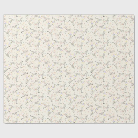 Saxophon Butterfells Geschenkpapier (Flach)