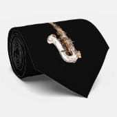 Saxophon-Cartoon Krawatte (Gerollt)