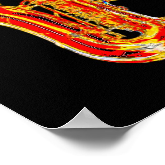 Saxophon-Cartoon Poster (Ecke)