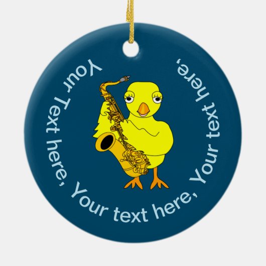 Saxophon Chick Keramik Ornament (Hinten)