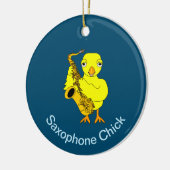 Saxophon Chick Keramik Ornament (Links)