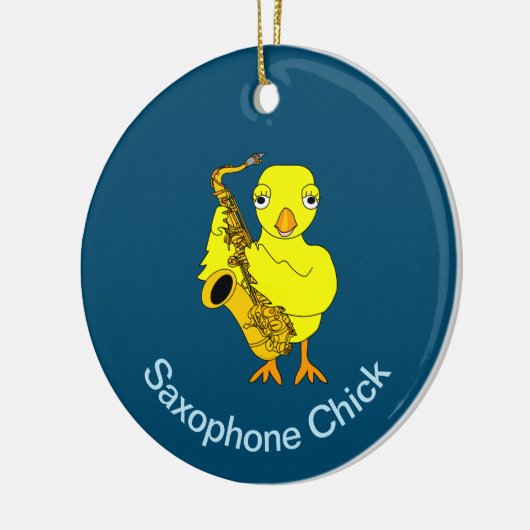 Saxophon Chick Keramik Ornament (Links)