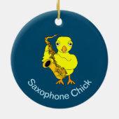 Saxophon Chick Keramik Ornament (Hinten)