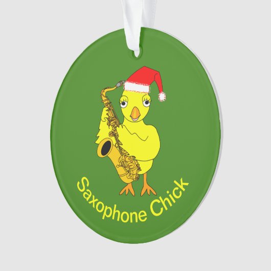 Saxophon Chick Ornament (Vorderseite)