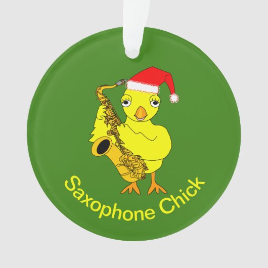 Saxophon Chick Ornament (Vorderseite)