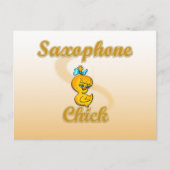 Saxophon Chick Postkarte (Vorderseite)