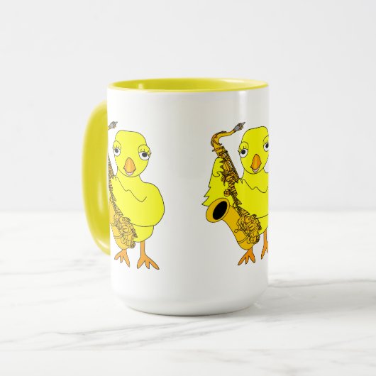 Saxophon Chick Tasse (Vorderseite Links)