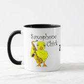 Saxophon Chick Text Tasse (Links)
