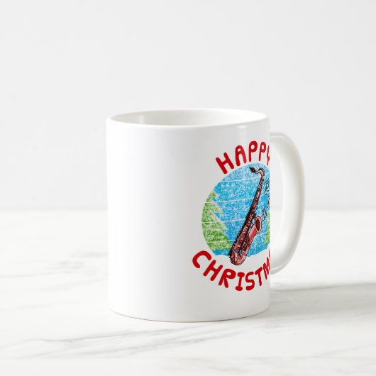 Saxophon Christmas Jazz Musician Music Teacher Kaffeetasse (VorderseiteRechts)