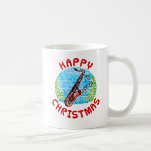 Saxophon Christmas Jazz Musician Music Teacher Kaffeetasse