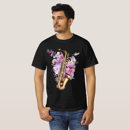 Saxophon- Colorful graffiti T-Shirt (Vorne ganz)