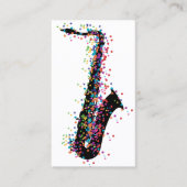 Saxophon Confetti Visitenkarte (Vorderseite)