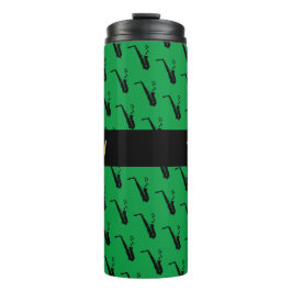 Saxophon Coole Grüne Musik Thermosbecher