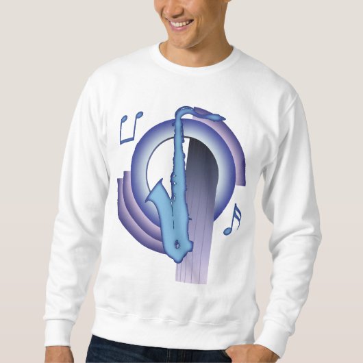 Saxophon Deco2 Sweatshirt (Vorderseite)