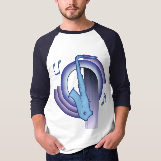 Saxophon Deco2 T-Shirt (Vorderseite)