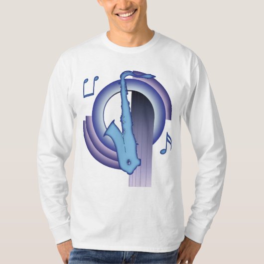Saxophon Deco2 T-Shirt (Vorderseite)