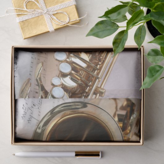 Saxophon Decoupage Seidenpapier (Geschenk)