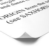 Saxophon Definition Poster (Ecke)