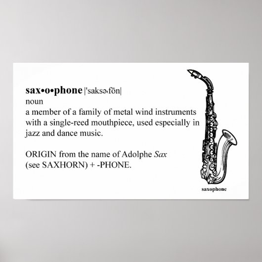 Saxophon Definition Poster (Vorne)