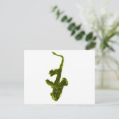 Saxophon-Design, grüne Version Postkarte (Stehend Vorderseite)
