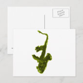 Saxophon-Design, grüne Version Postkarte (Vorne/Hinten)
