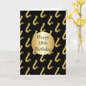 Saxophon Design Personalisiert 18. Geburtstag Karte (Gelbe Blume)
