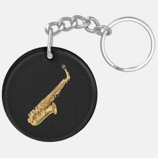 "Saxophon" Designgeschenke und -produkte Schlüsselanhänger (Rückseite komplett)