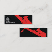 Saxophon - dünn mini visitenkarte (Vorne/Hinten)