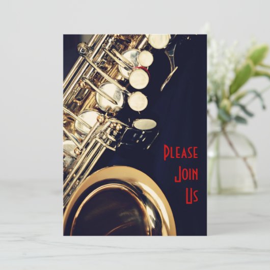 Saxophon Erwägung Einladung (Stehend Vorderseite)