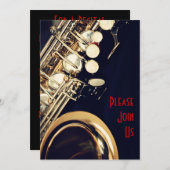 Saxophon Erwägung Einladung (Vorne/Hinten)