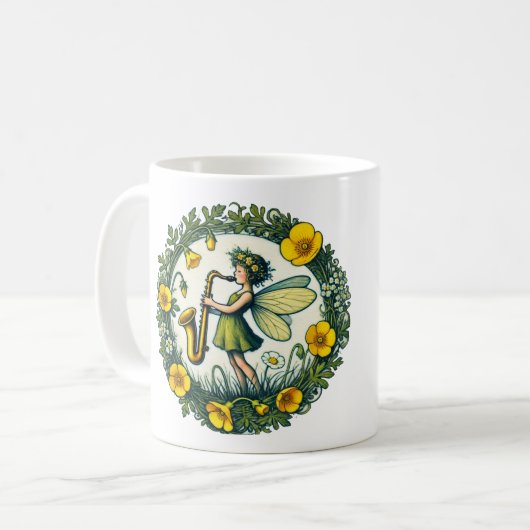 Saxophon Fairy Kaffeetasse (Vorderseite Links)