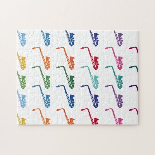 Saxophon farbenfrohe Fun Array Music Puzzle (Horizontal)