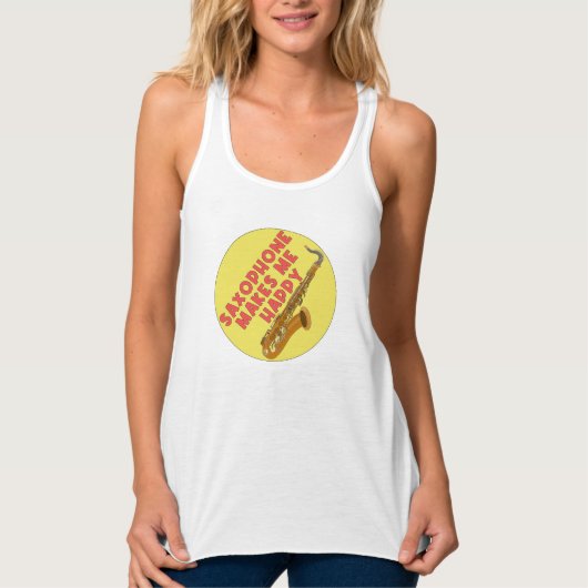 Saxophon freut mich tank top (Vorderseite)
