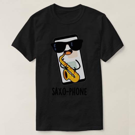Saxophon Funny Handy Puns T-Shirt (Design vorne)