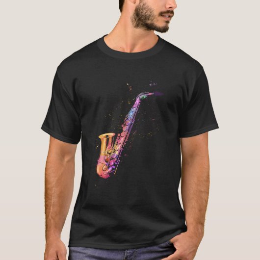 Saxophon für Blues Musik Jazz Alto Musicians T-Shirt (Vorderseite)
