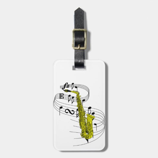 Saxophon Gepäckanhänger (Vorderseite vertikal)