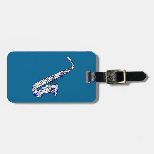 Saxophon Gepäckanhänger (Vorderseite horizontal)