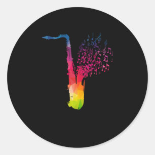 Saxophon - Geschenk des Jazzmusikers Saxophonist Runder Aufkleber