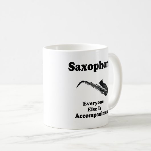 Saxophon-Geschenk Kaffeetasse (VorderseiteRechts)