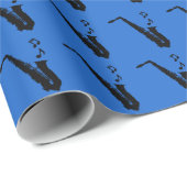 Saxophon Geschenkpapier (Rolleneckpunkt)
