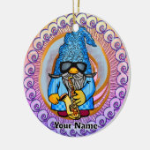 Saxophon-Gnom Keramik Ornament (Links)