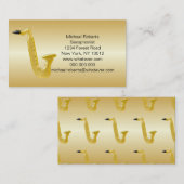 Saxophon Gold farbig Saxophonist Visitenkarte (Vorne/Hinten)
