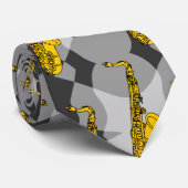 Saxophon Gray Pattern Krawatte (Gerollt)