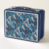 Saxophon Gray Pattern Metall Brotdose (Rückseite)