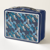 Saxophon Gray Pattern Metall Brotdose (Vorderseite)