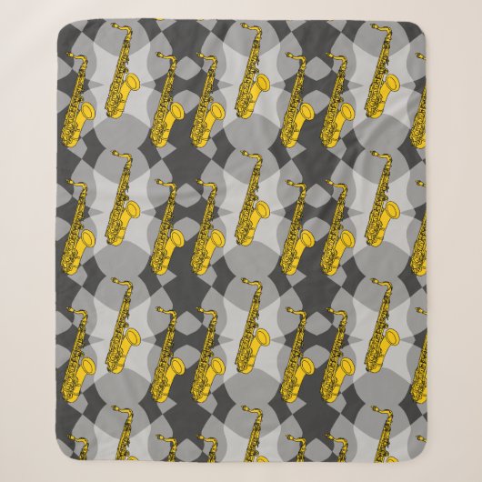 Saxophon Gray Pattern Sherpadecke (Vorderseite)