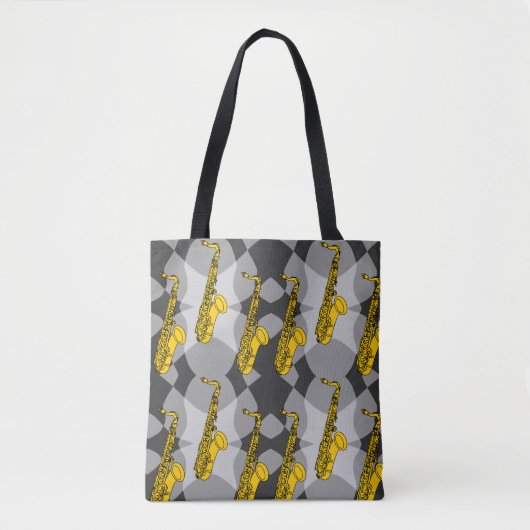 Saxophon Gray Pattern Tasche (Vorderseite)