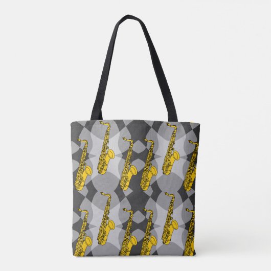 Saxophon Gray Pattern Tasche (Rückseite)