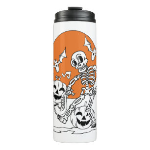 Saxophon Halloween Skeleton Spooky Halloween Thermosbecher